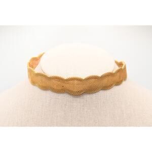 Vintage Coro Gold Mesh Choker Necklace Scalloped 16” Signed